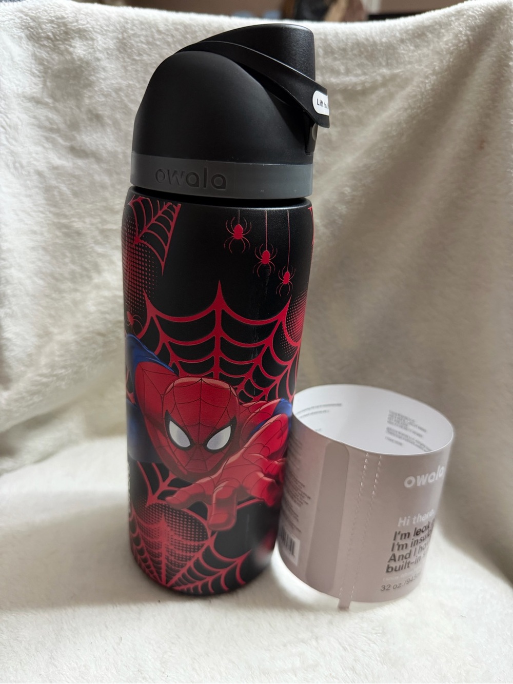 Owala Spider-Man Black and Red Insulated Bottle